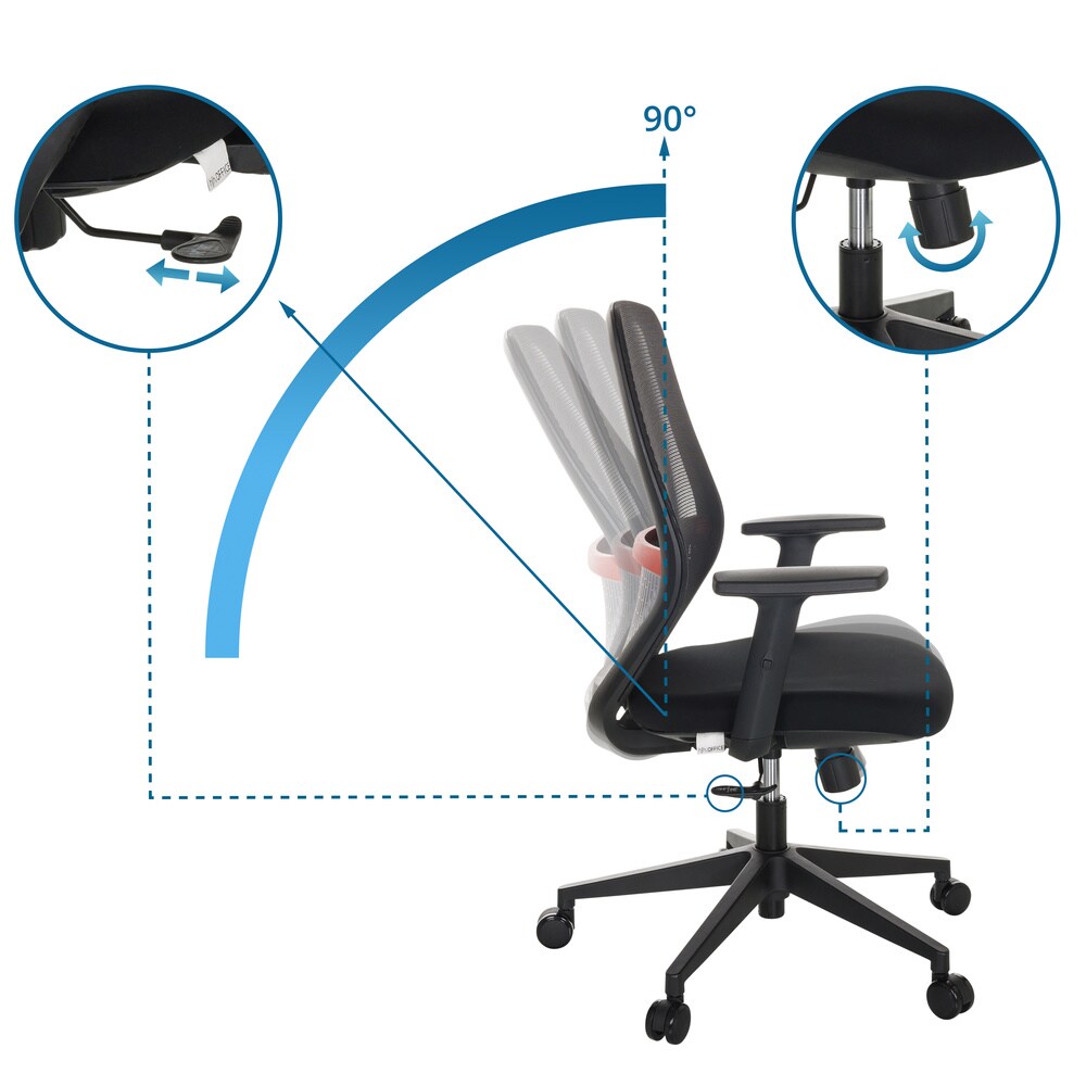 Profi Bürostuhl CARLOW I Stoff/Netzstoff mit Armlehnen hjh OFFICE