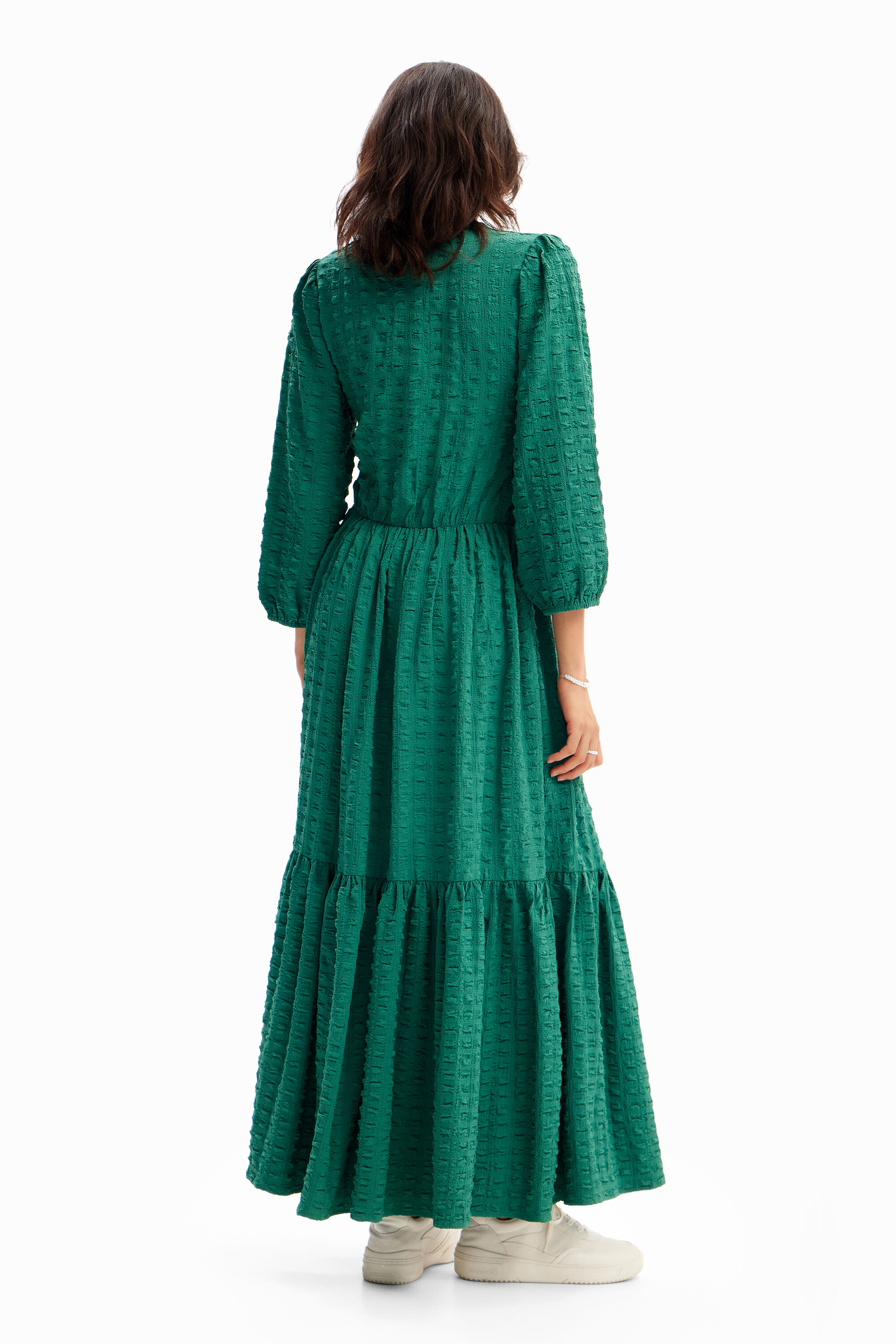 Vestido longo texturizado
