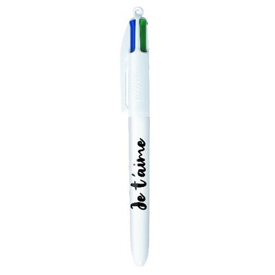 BIC 4 Couleurs Messages - 3 Stylos à bille 4 couleurs - 1 mm - Collection Love