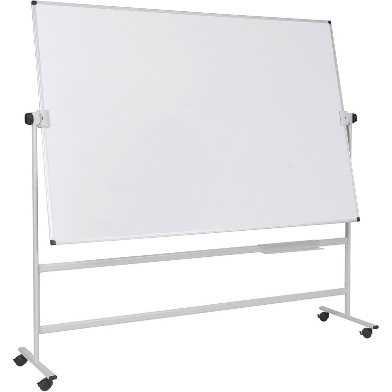 Tableau blanc pivotant double face mélaminé cadre acier 120 x 180 cm Maya Bi-Office