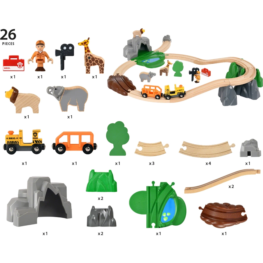 BRIO® WORLD Großes BRIO Bahn Safari Set