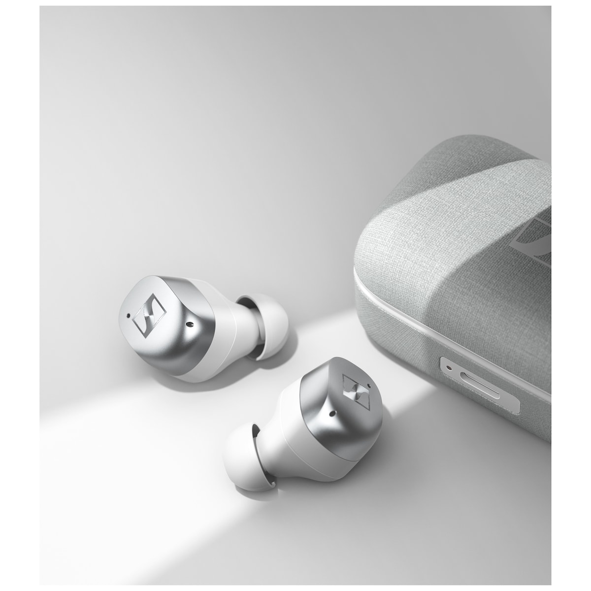 Sennheiser Momentum 4 helt trådløse in-ear hodetelefoner (hvit sølv)