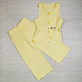Mini Chic Button Suit Set - geel (Verzenddatum 27 feb)
