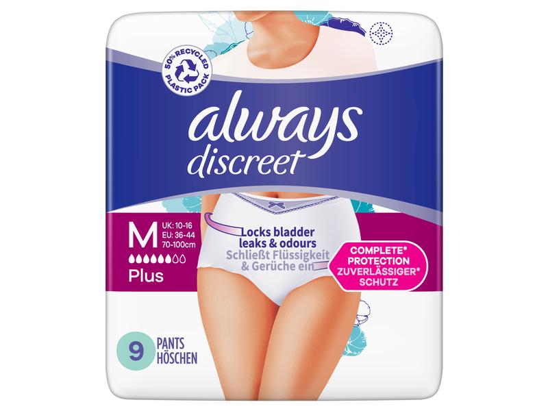 Always Inkontinenz Pants Discreet Plus M 36 Stück Inkontinenz-Höschen bei Blasenschwäche