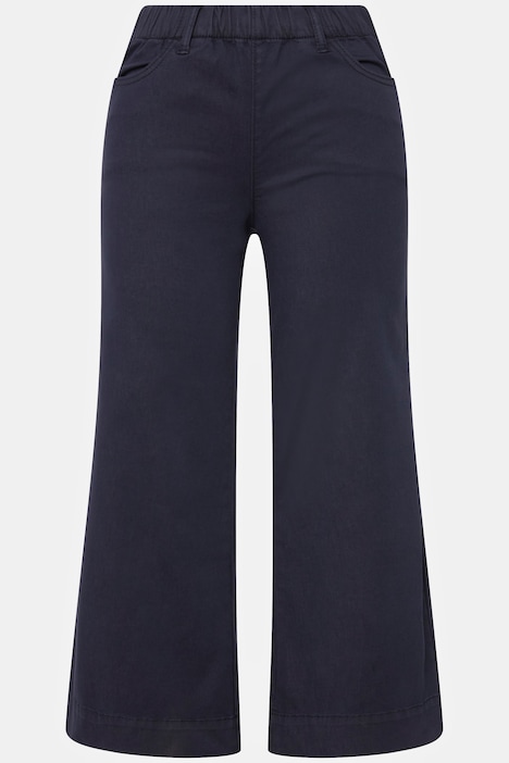 Culotte, wadenlang, weites Bein, Elastikbund