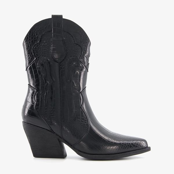 Blue Box dames croco western laarsjes zwart