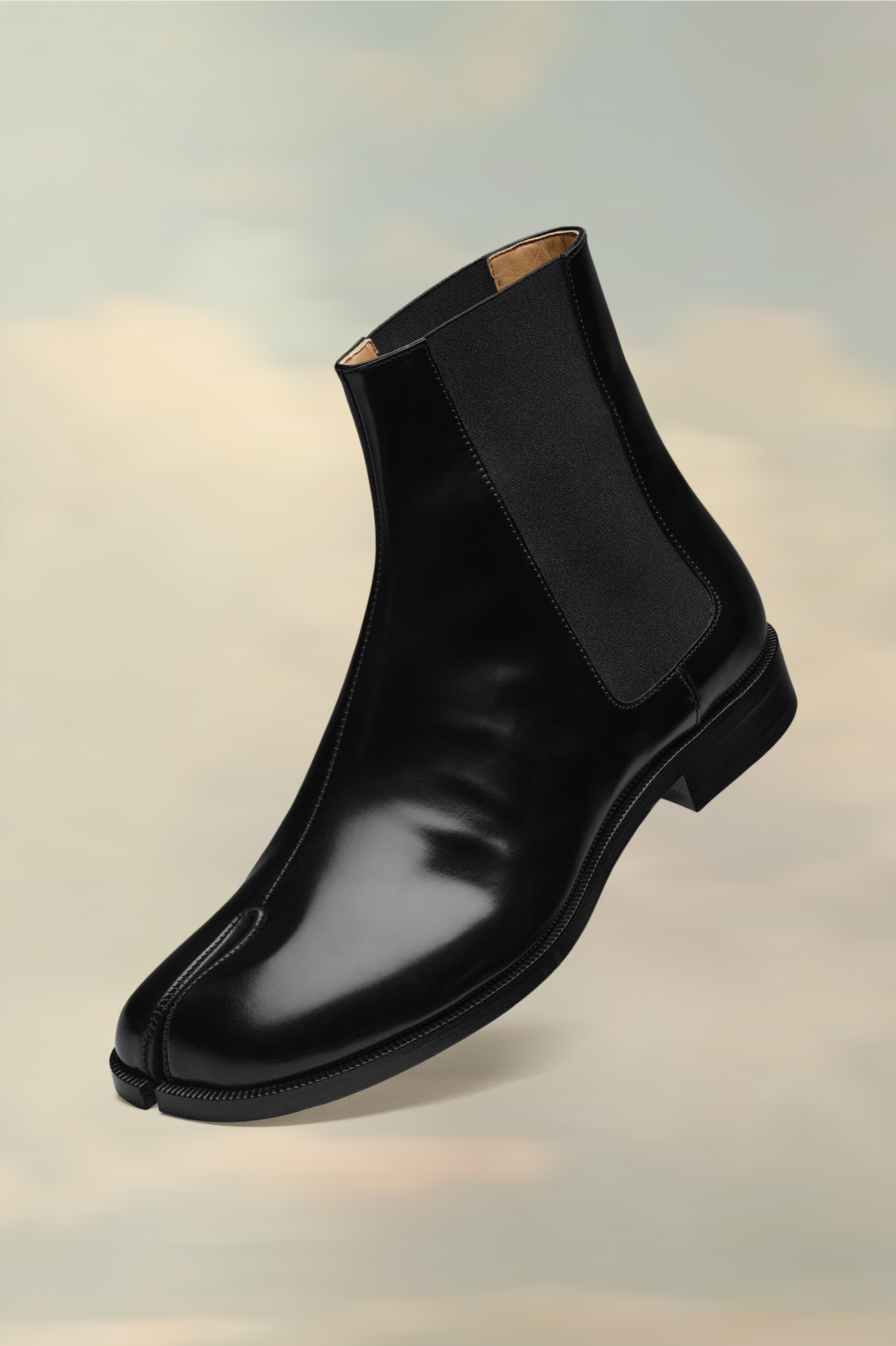 Bottes Chelsea Tabi noires en cuir - homme