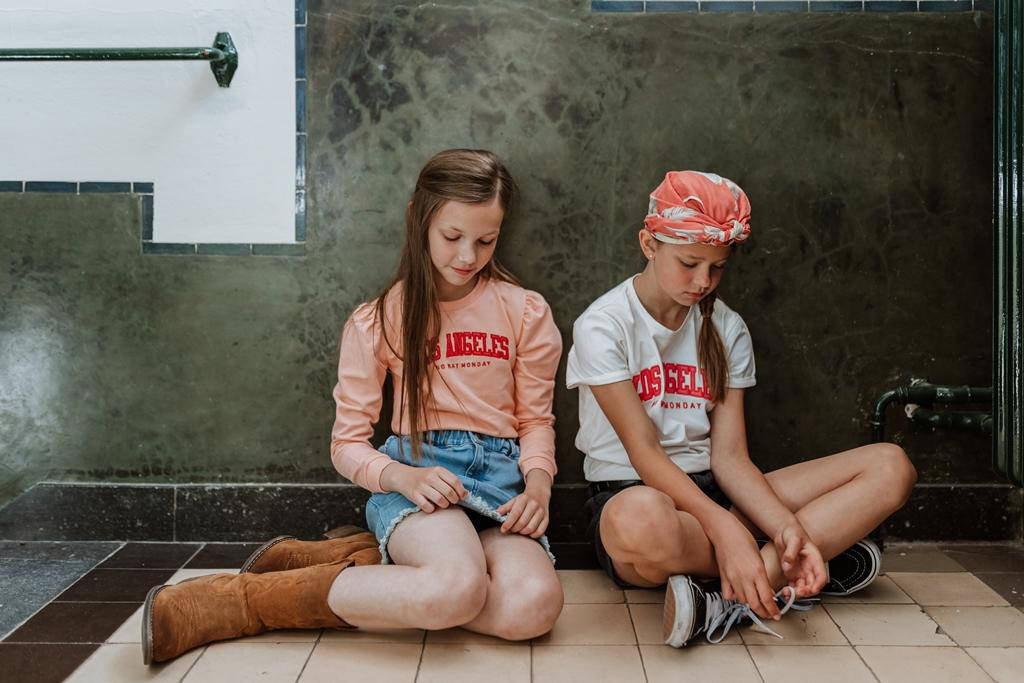 No Way Monday T-shirt met tekst offwhite