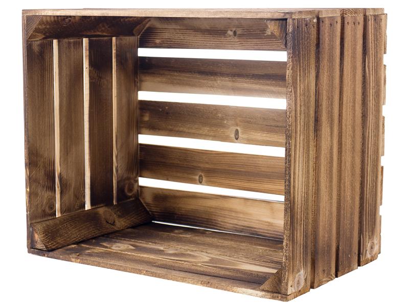 Holz Zollhaus Holzharasse Vintage geflammt 40 x 50 cm Obstharasse Vintage
