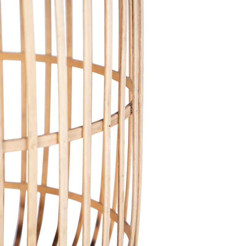 Landelijke vloerlamp zwart met rotan - Manila