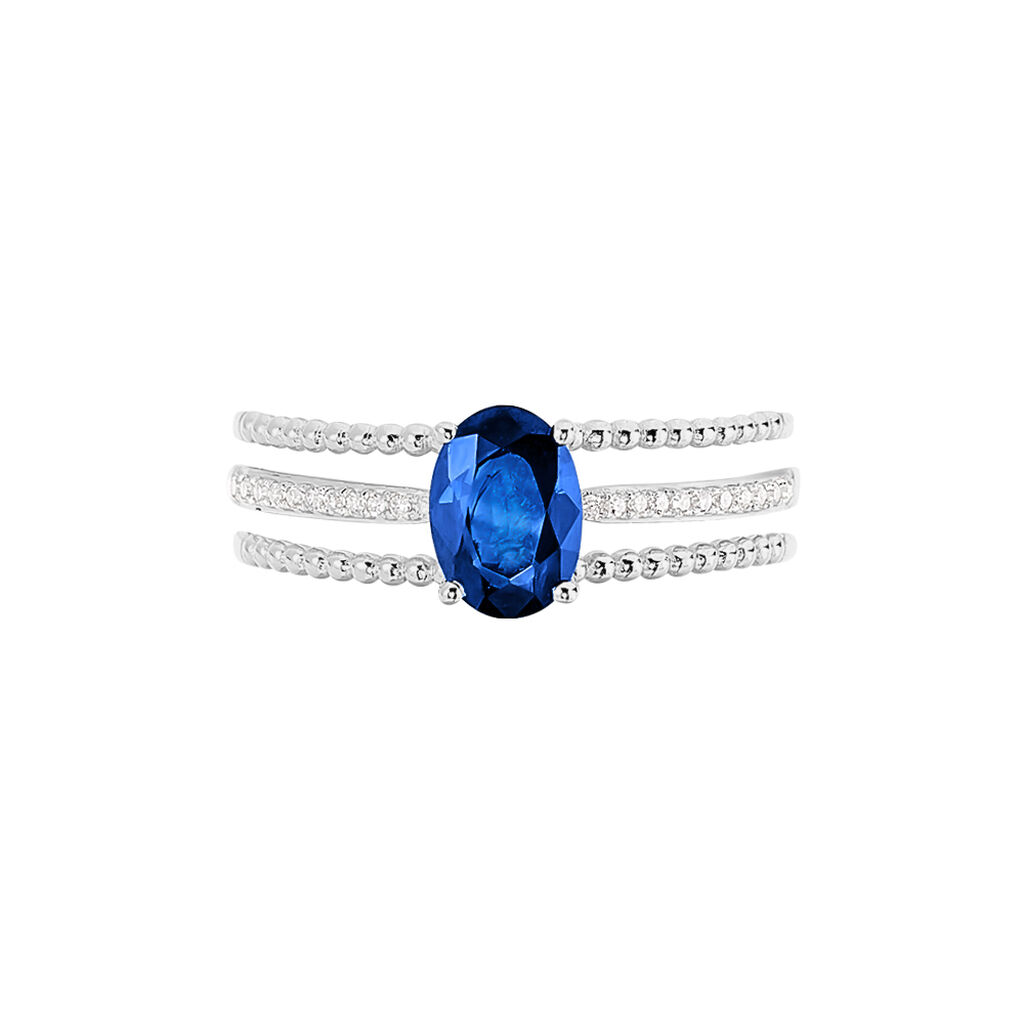 Bague Andrea Or Blanc Saphir Et Diamant