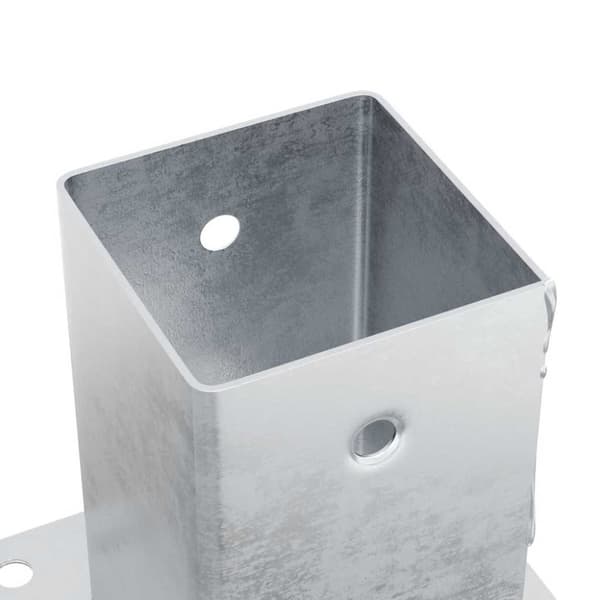 vidaXL Stolpebunner firkantet 12 stk sølv 81x81 mm galvanisert stål