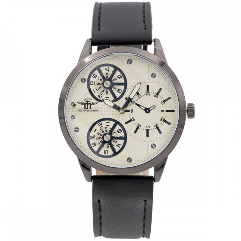 Montre Homme M. JOHN bracelet Cuir Noir