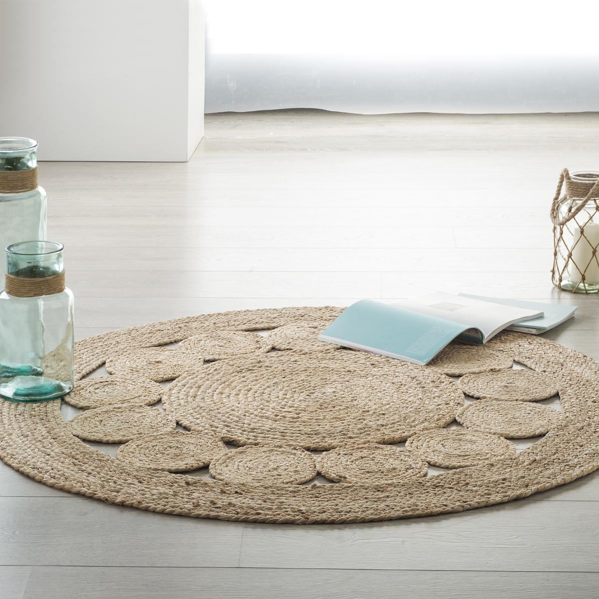 TAPIS JUTE AJOURE D.120CM