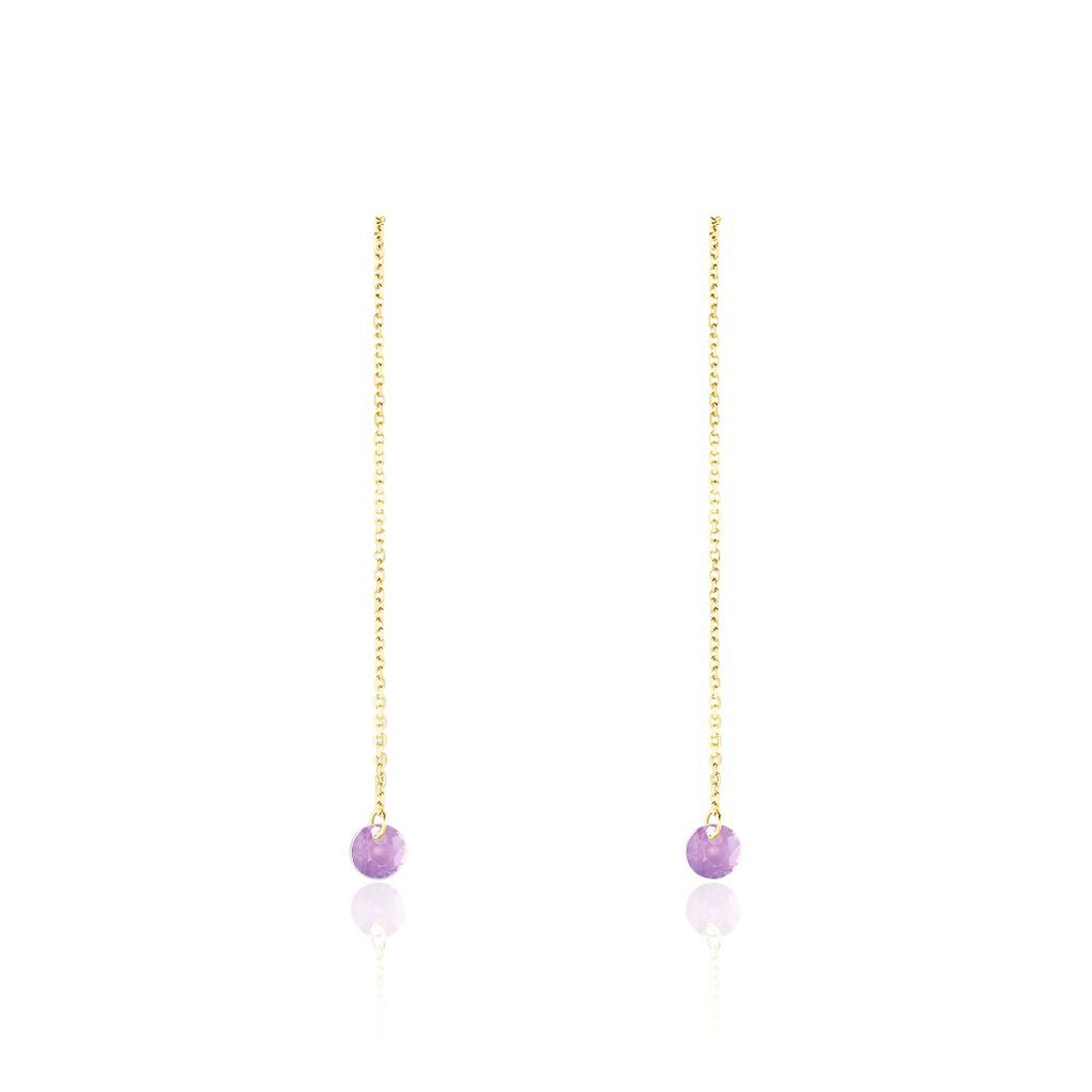 Boucles D'oreilles Pendantes Les Audacieuses Or Jaune Améthyste