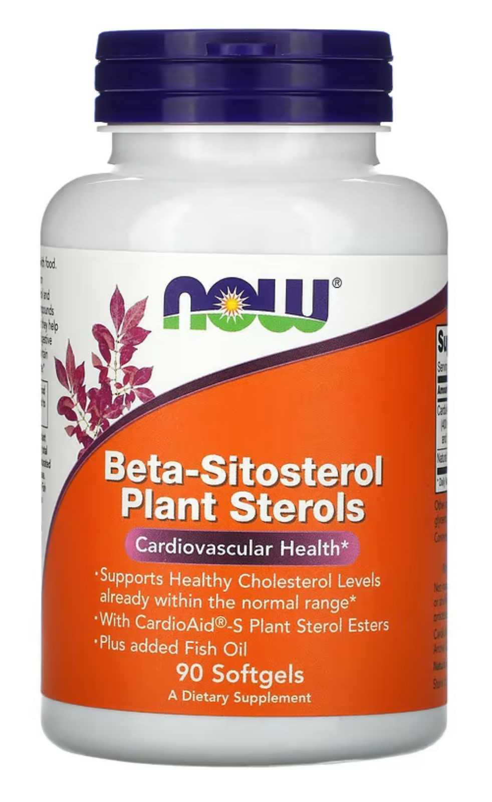 NOW Foods Esteróis Vegetais Beta-Sitosterol 90 Cápsulas Gelatinosas