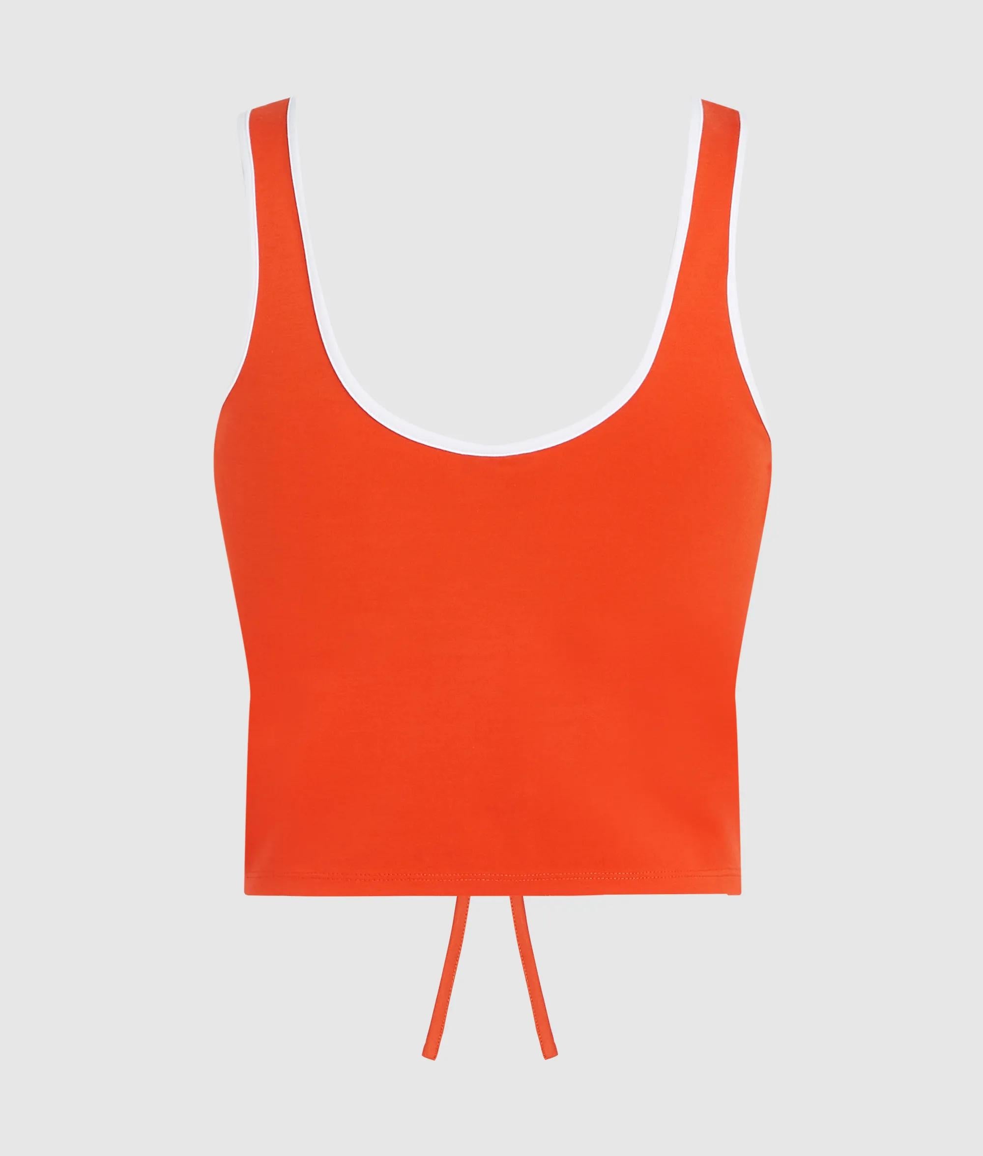 tanktop met V-hals en ruches