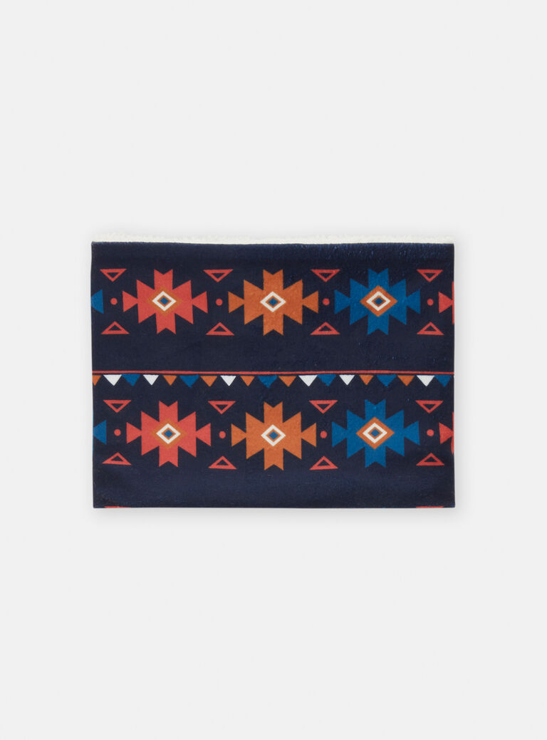 Snood bleu nuit à motif aztèque pour garçon