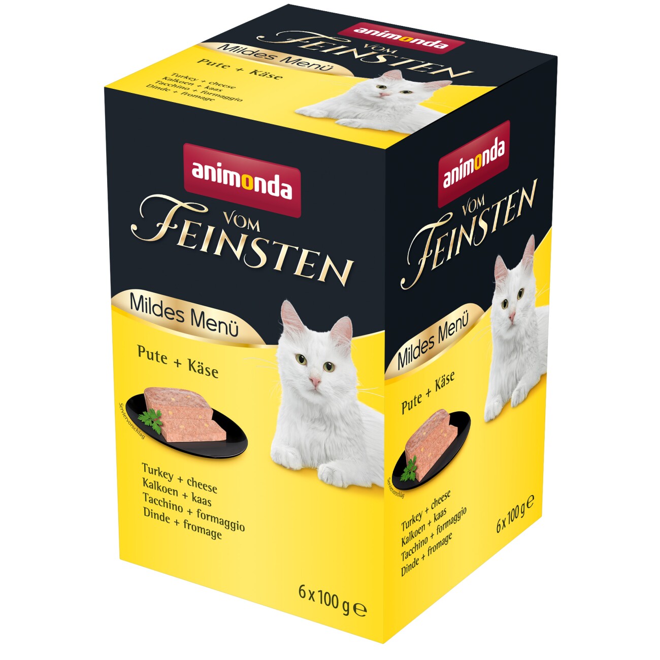animonda Vom Feinsten Adult Mildes Menü 6x100g Pute und Käse