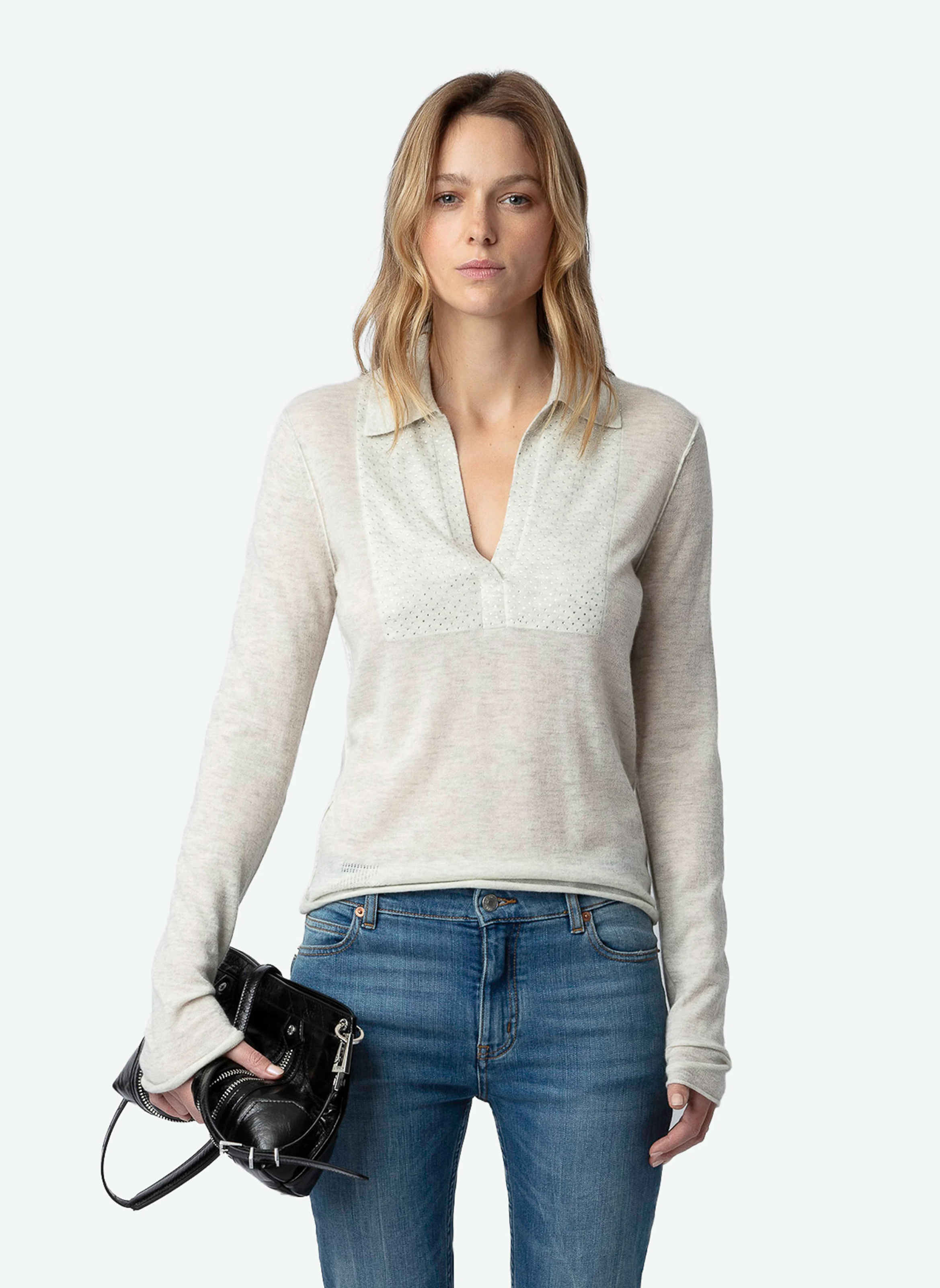 SALLY - Pull droit en cachemire| Blanc