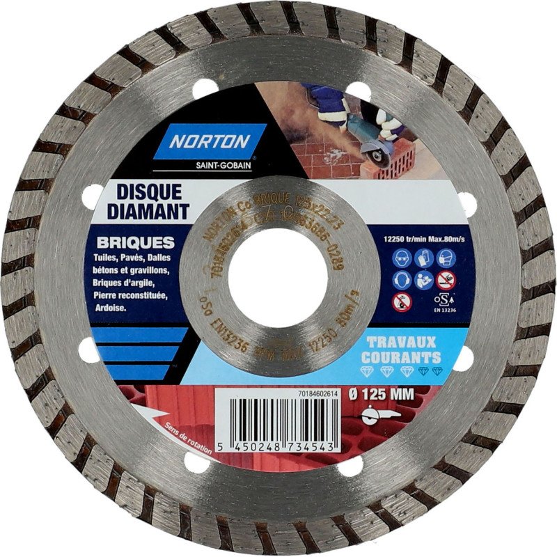 Disque diamant Norton briques Ø 125 x 22,23 mm