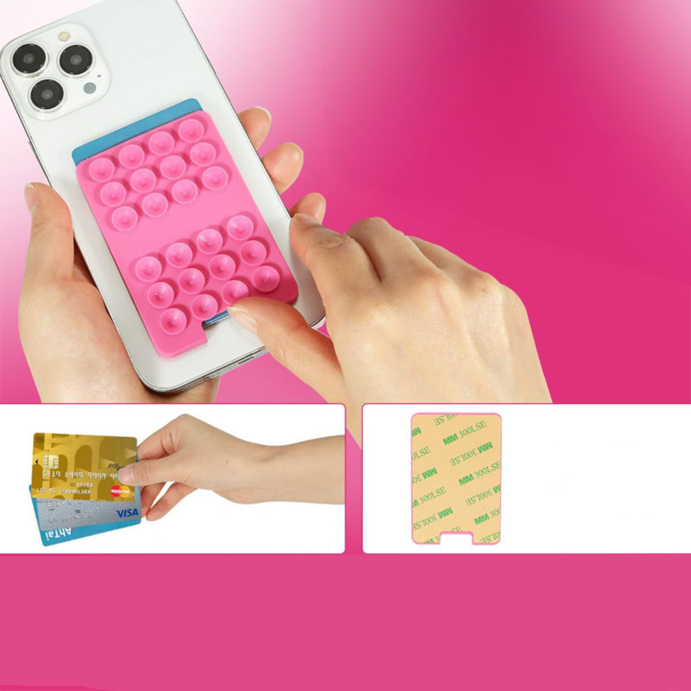 Universal Silikon Saugnapf Smartphone Kreditkarten Halterung Selbstklebend - Transparent