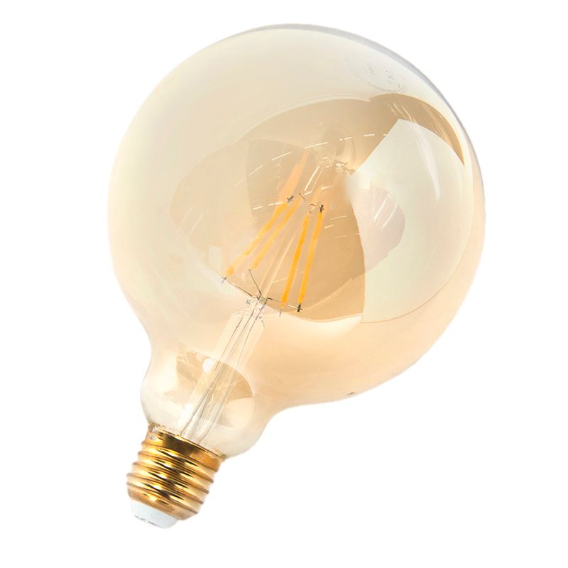 Set van 3 E27 dimbare LED lampen G125 goud 5W 450 lm 2200K