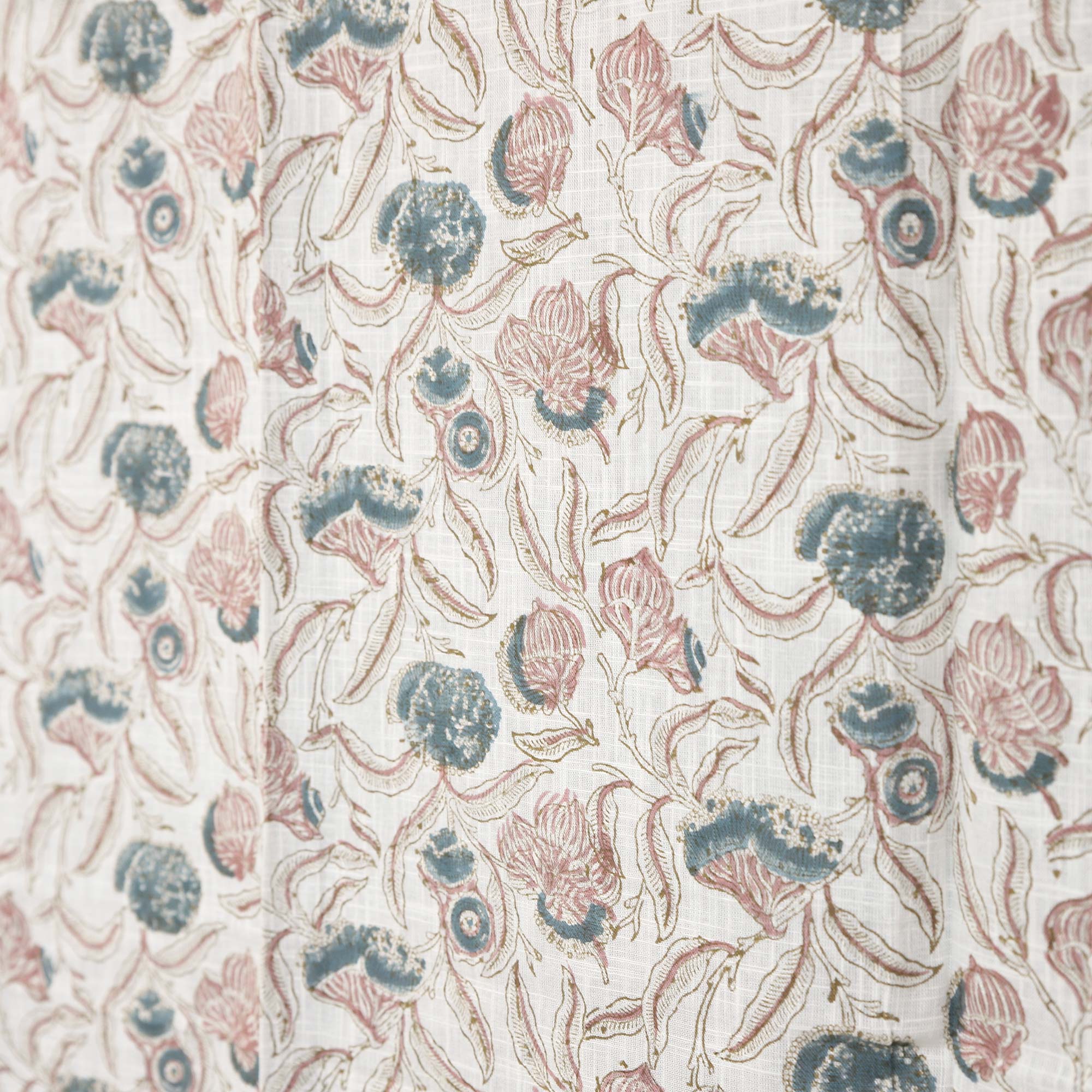 Vorhang aus Voile rot-blau, H 220 cm, B 110 cm von fischer's lagerhaus