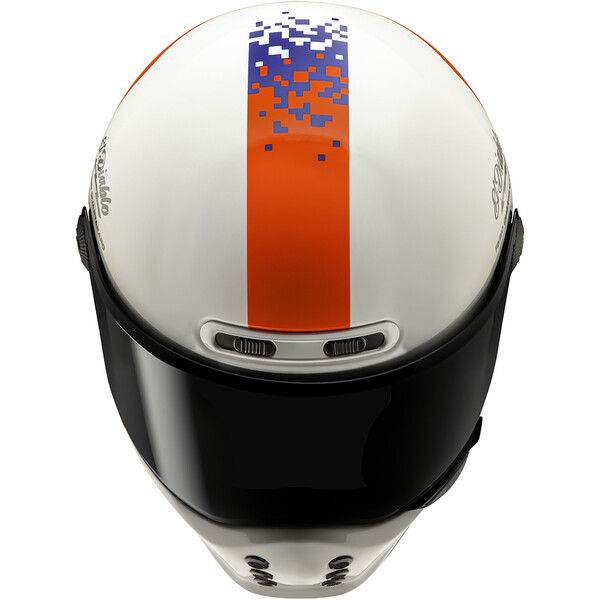 HJC - Casque V10 FQ20 Retro MC21 / Blanc / Bleu / Rouge