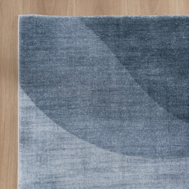 Modern vloerkleed - Field Blauw/Grijs | Lopen op wolken