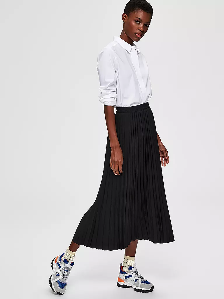 SELECTED FEMME Plisseerock schwarz