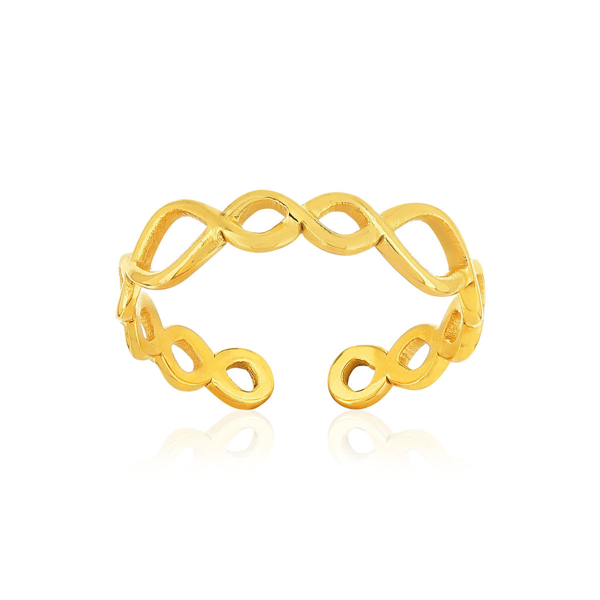 Bague acier jaune