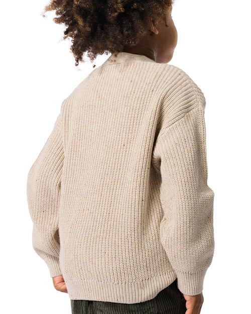 cardigan tricoté beige blanc cassé