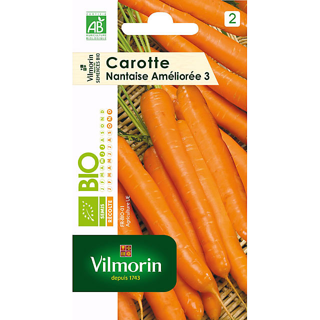 Graines de Carotte Nantaise Améliorée 3 Bio
