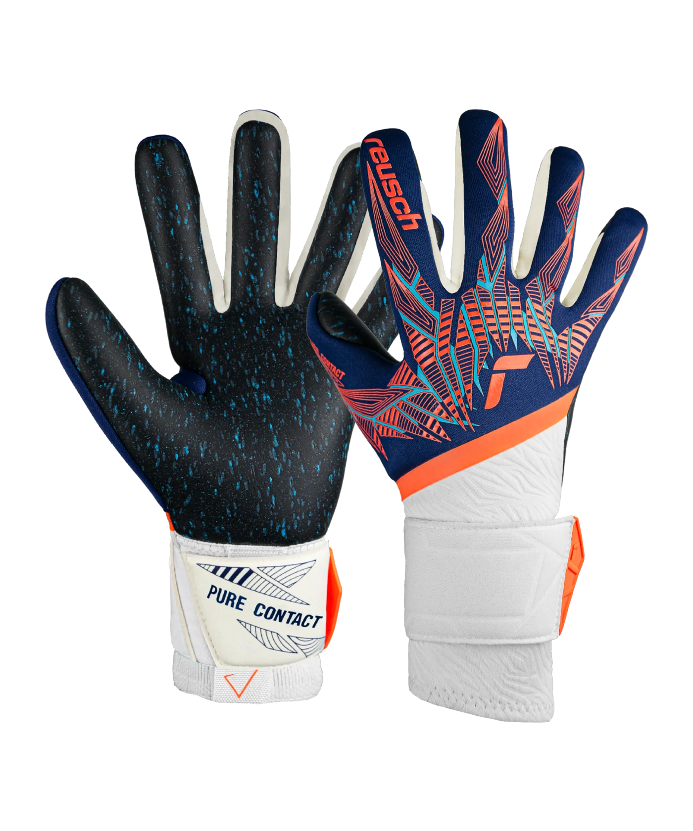 Reusch Pure Contact Fusion TW-Handschuhe Blau Orange Schwarz F4848