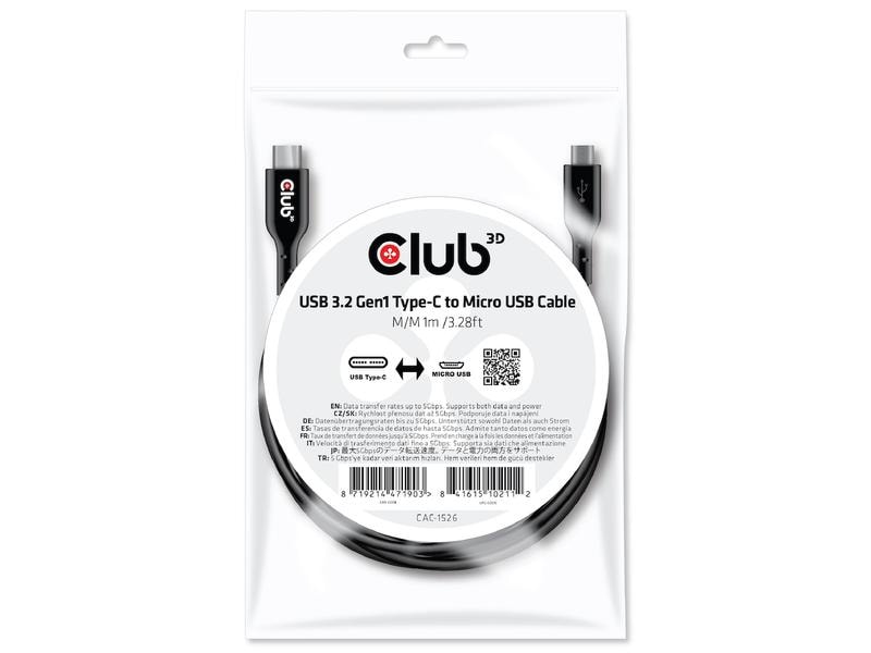 Club 3D USB-Kabel CAC-1526 USB C - Micro-USB B 1 m Type-C auf micro USB Kabel