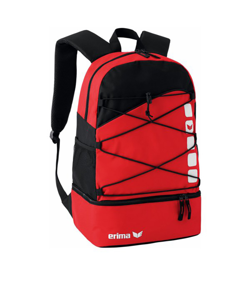 Erima Rucksack mit Bodenfach Club 5 Rot Schwarz