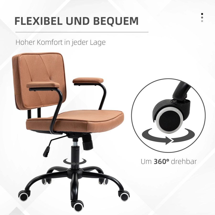 Vinsetto Bürostuhl mit Rollen braun