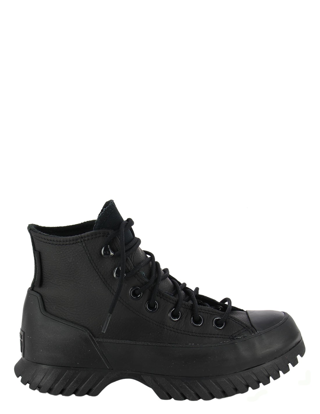 converse sneakers compensées montantes femme lugged winter 2.0 hi mono cuir noir