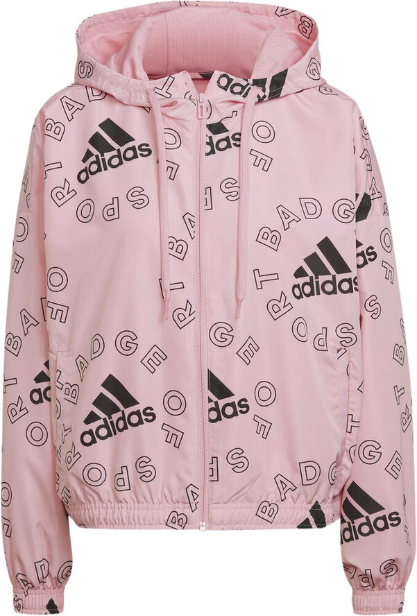 adidas Essentials Logo Allover Print vindjakke Pink