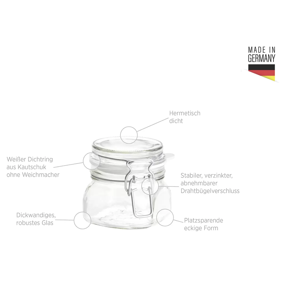 Einmachglas 6er Set GOTHIKA transparent,silber