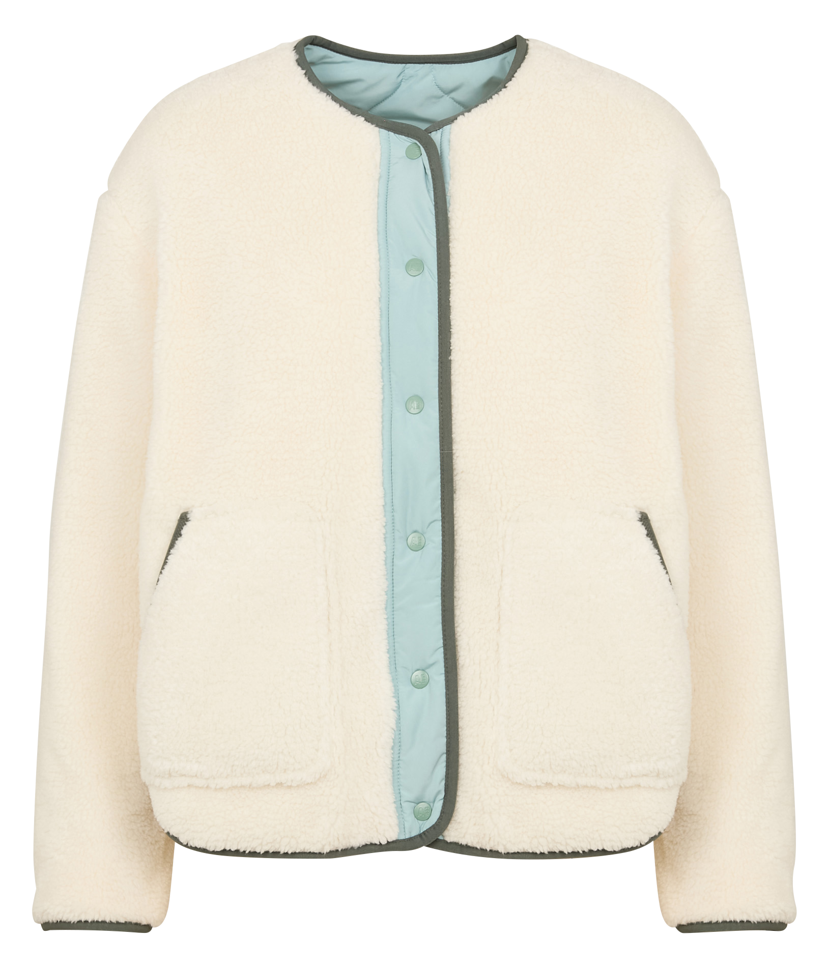 Veste sherpa réversible| Bleu