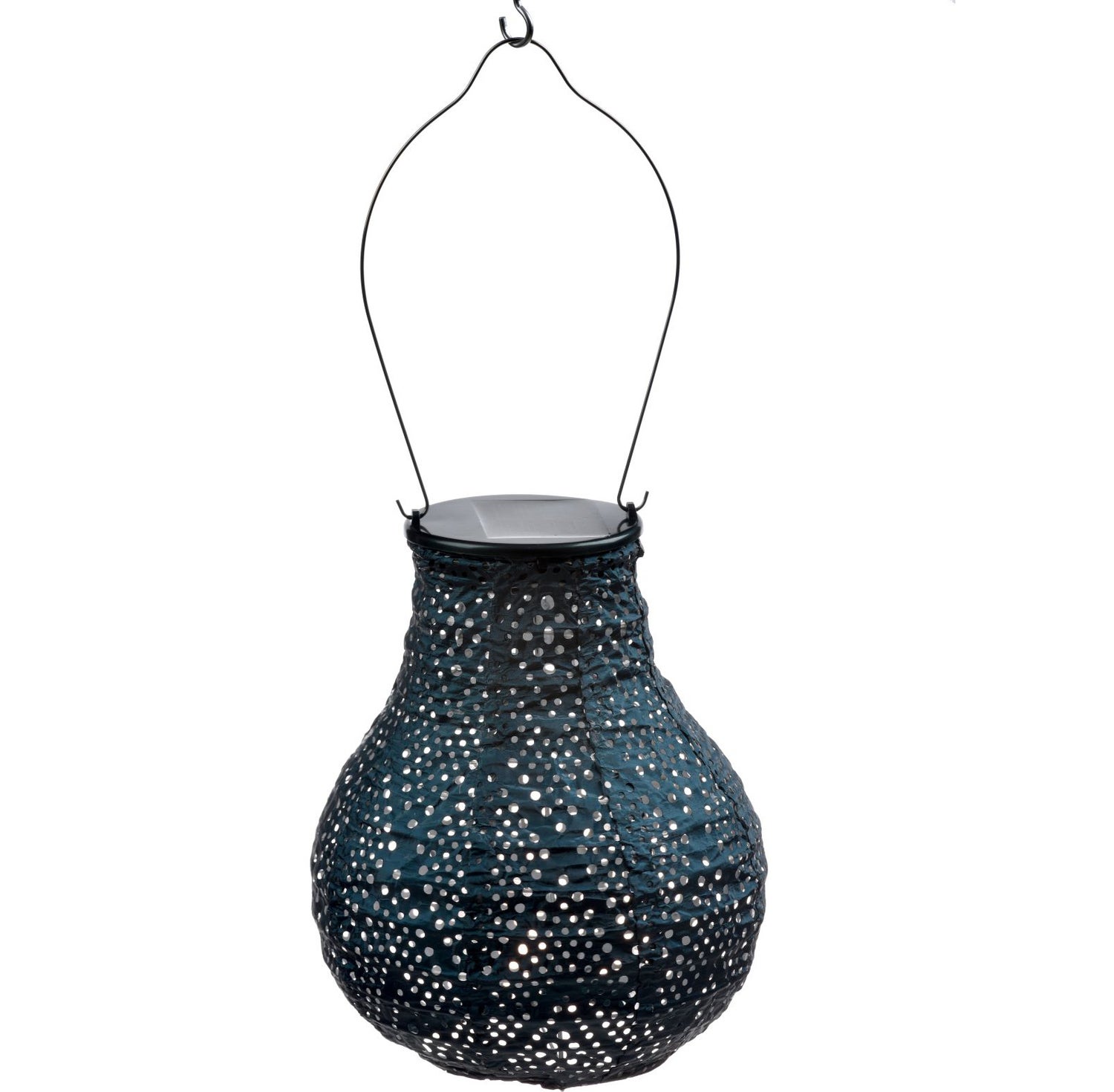 Lumiz solar lampion Ikat petrol D 16 H 20 cm