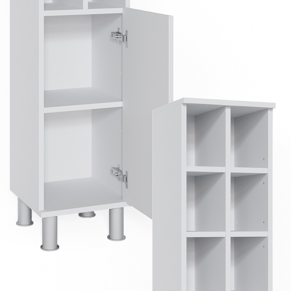 Vicco Badschrank Fynn Midischrank 8 Fächer Hochschrank Badezimmerschrank Bad