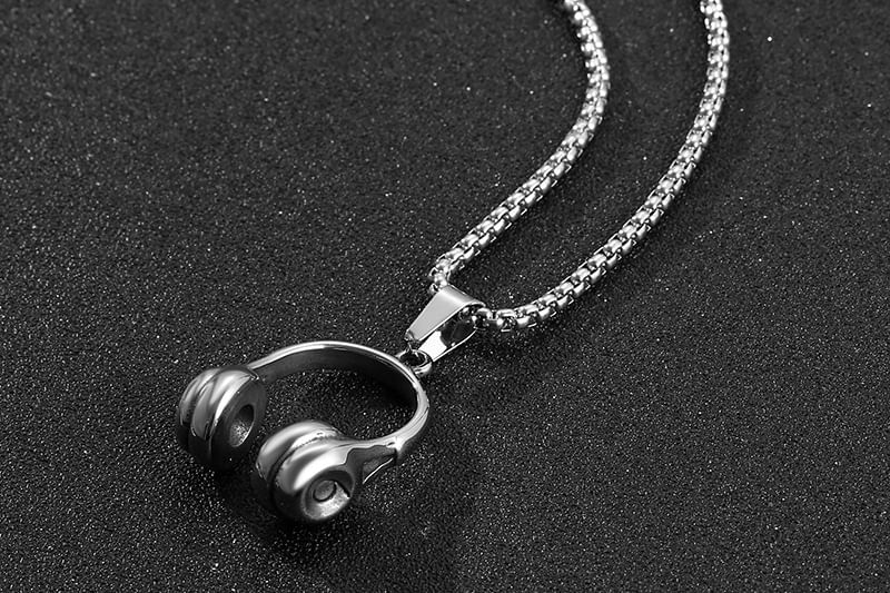 Prushia - Hoofdtelefoon RVS hanger / ketting / set