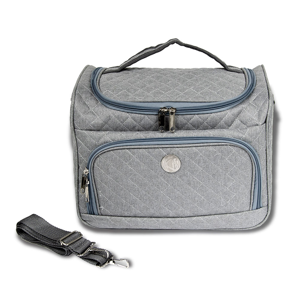 Vanity multi-poches gris chiné 24x34x26cm