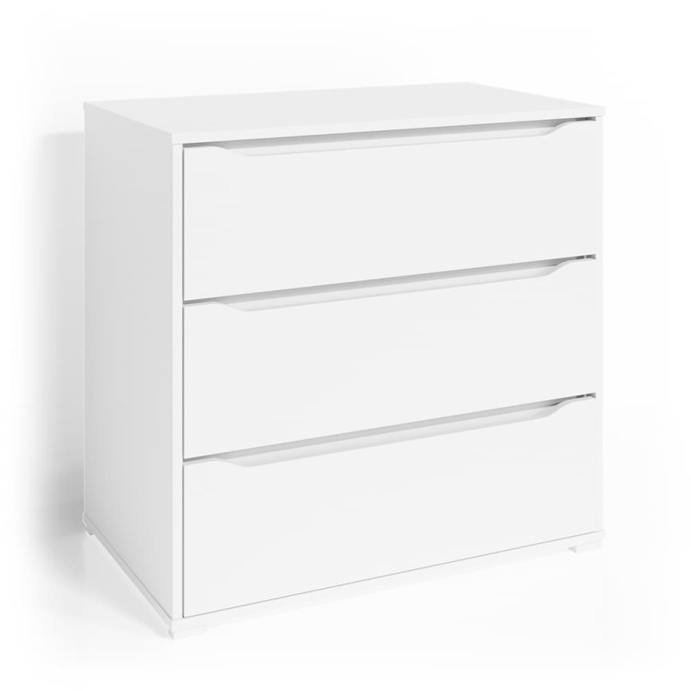 VICCO Kommode RUBEN Weiß 3 Schubladen 80cm Sideboard Mehrzweckschrank Schrank