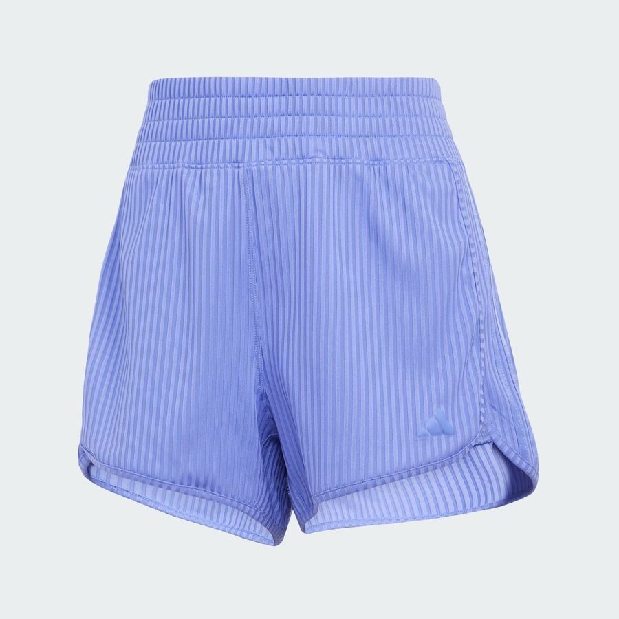 Adidas Short taille haute bords-côtes 3 bandes ton sur ton Pacer All Gym Seasonal