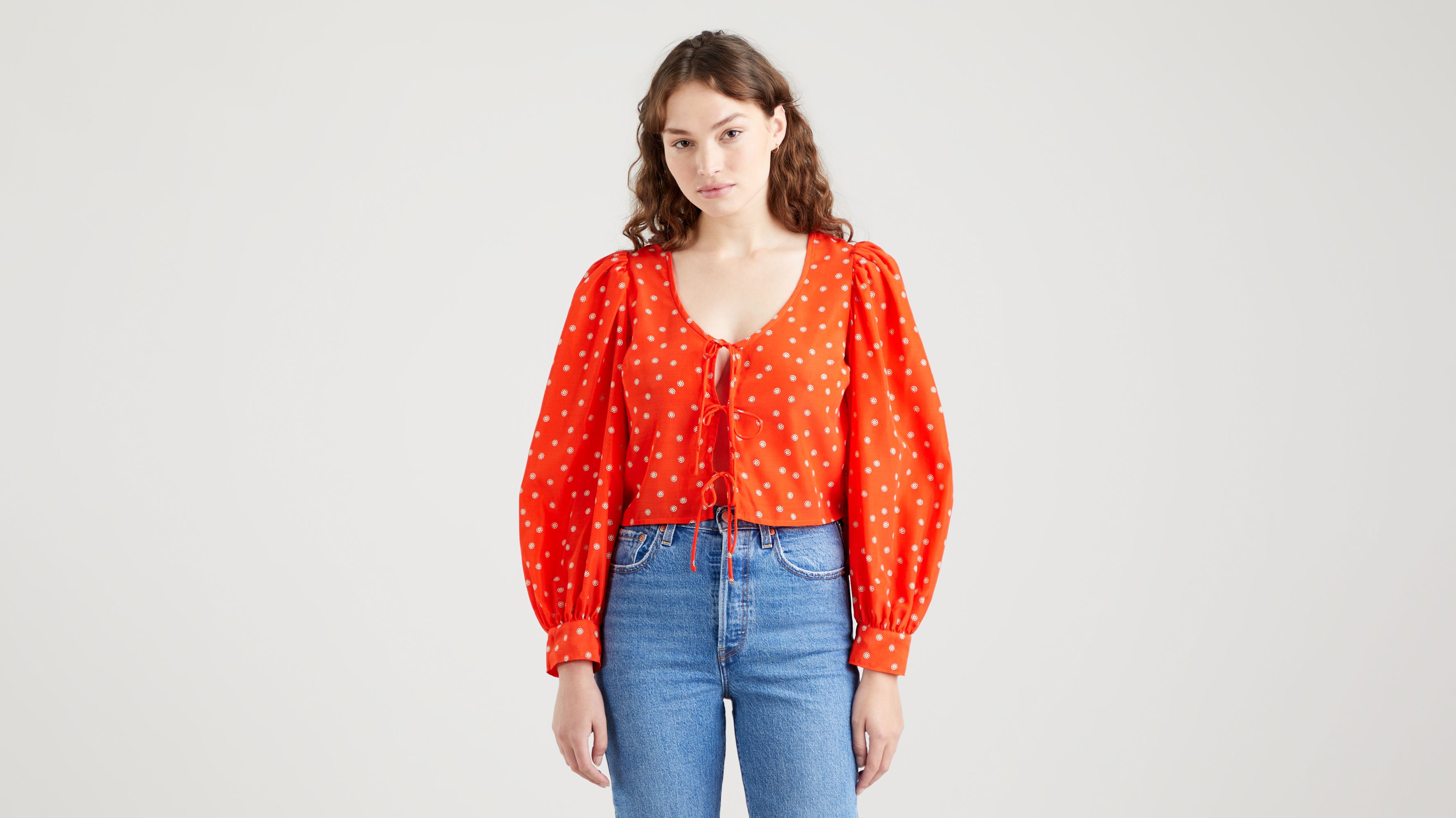 Blouse Fawn Tie - Enamel Orange - Orange