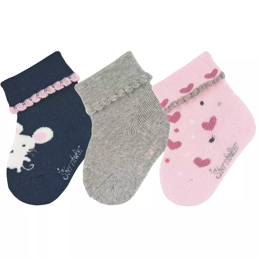 Sterntaler Baby-Söckchen 3er-Pack Maus marine